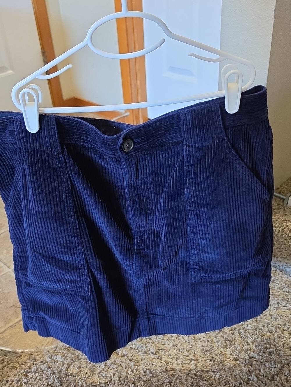 GAP Deep Navy Corduroy Mini Skirt with Front Pockets